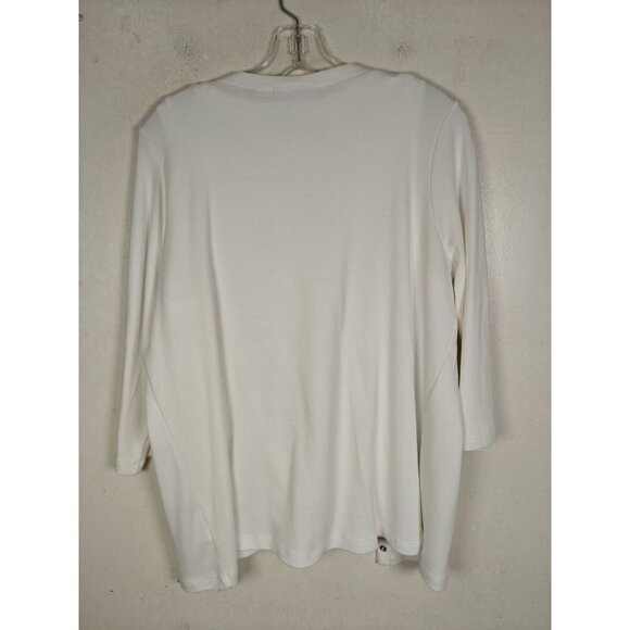 Vtg Quacker Factory Twin Set White Floral Tank Top Cardigan Set Size Large - Picture 4 of 9